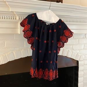 Gap loose blouse blue and red xl